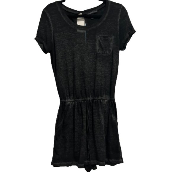 Derek Heart Pants - Black Short Sleeve Distressed Romper Women’s Size Large